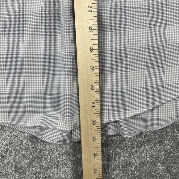 Brooks Brothers Dress Shirt 16.5 2/3 Plaid Non Iron Cotton Houndstooth Gray - Picture 9 of 12